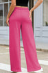 Terry Knit Drawstring Smocked Waist Wide Leg Sweatpants